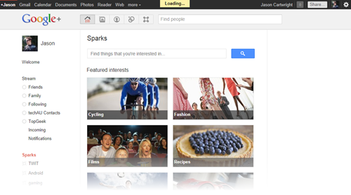 Google+ Sparks