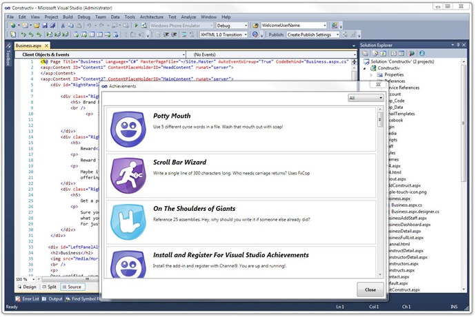 Visual Studio Achievements