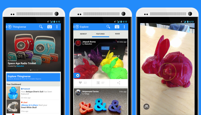 MakerBot Thingiverse app. Preview.