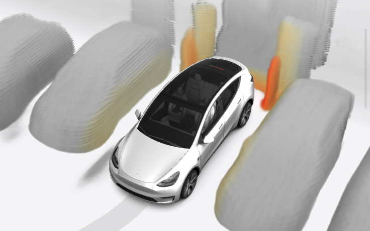La mise à jour de vacances de Tesla comprend « High Fidelity Park Assist », une carte 3D uniquement visuelle de votre environnement, affichant les dimensions réelles plutôt que les types de modèles.